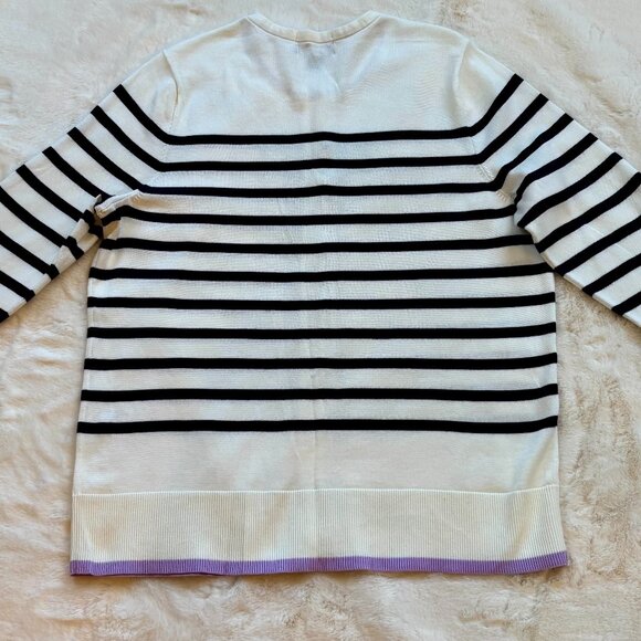 Lands' End Women's 100% Supima Cotton Striped Purple Top & Cardigan Set NWOT - Picture 13 of 16